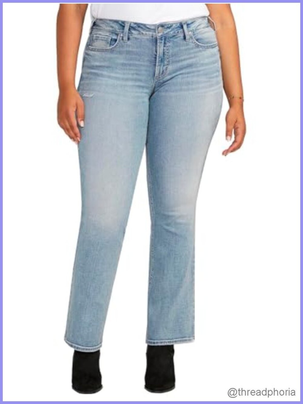 Women's Plus Size Slim Bootcut Jeans Low Rise Curvy Fit Cotton Blend Jeans